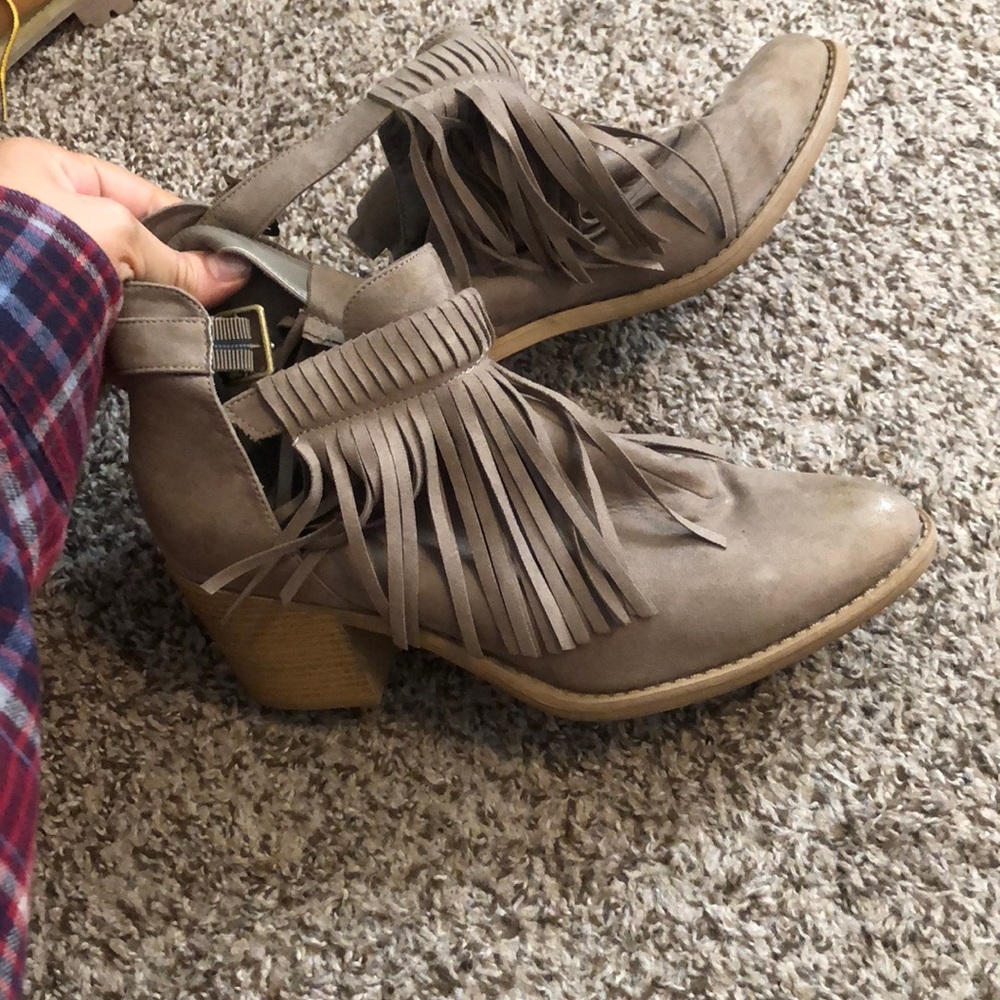 Fringe booties